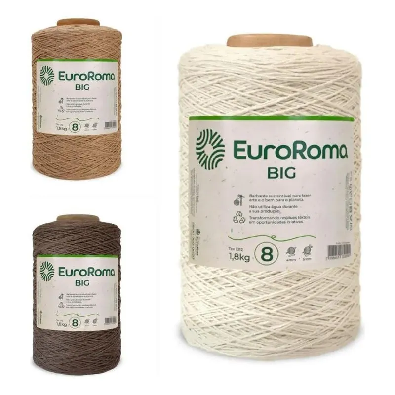 Barbante Euroroma 1,8 Kg Fio 8 Big Cone- Core Crú