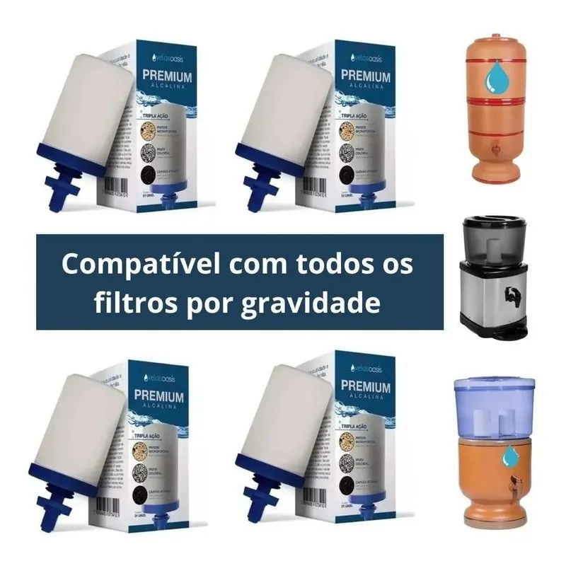 Kit 4 Velas Tripla Ação Para Filtro De Barro E Acrílico Bra
