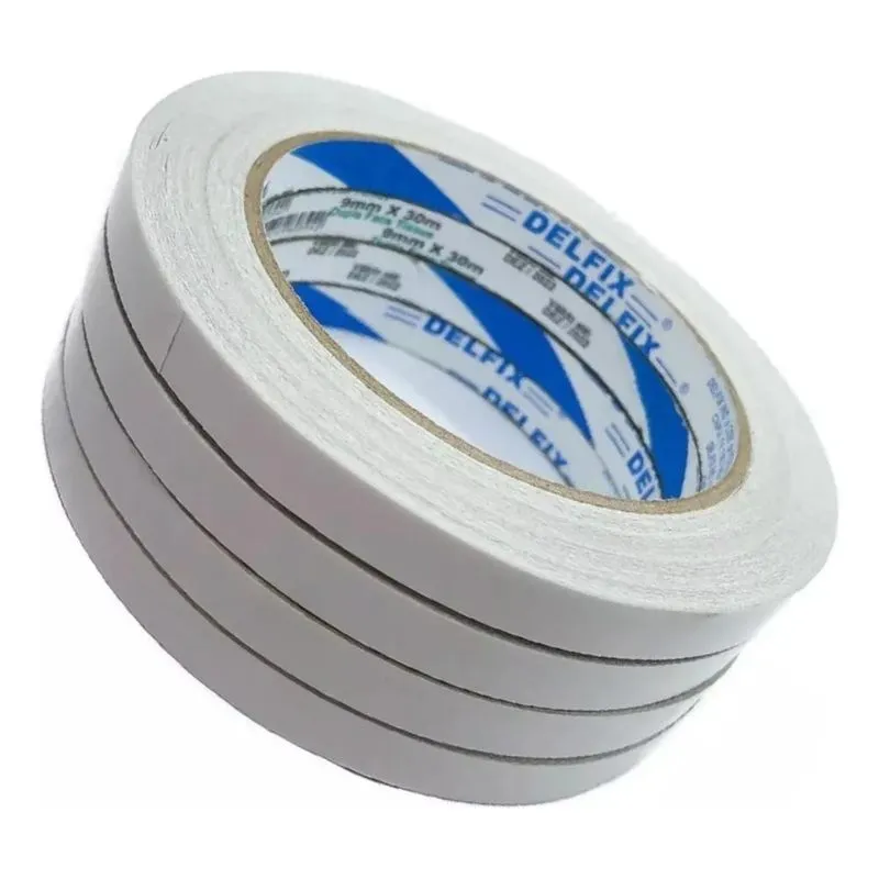 10x Fita Adesiva Dupla Face Delfix 9mm X 30 Metros - 2 Rolo