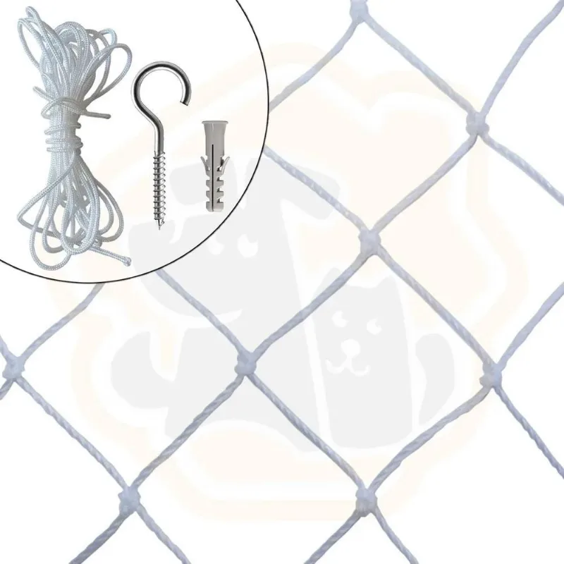 Kit Tela De Proteção Janelas Gato Criança 1,30 X 2,10 Branca