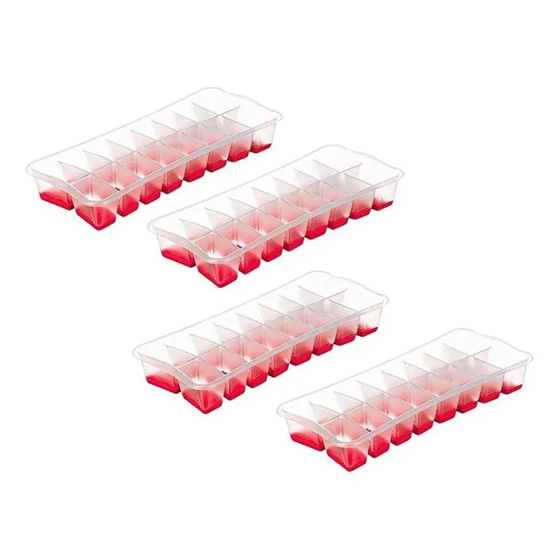 5x Kit 4 Formas De Gelo Silicone Flexível Com Fundo Sanremo