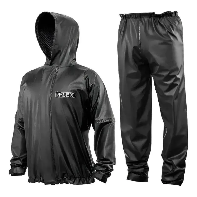 Capa De Chuva Delta Flex Com Capuz Moto Motoqueiro Ci Preto