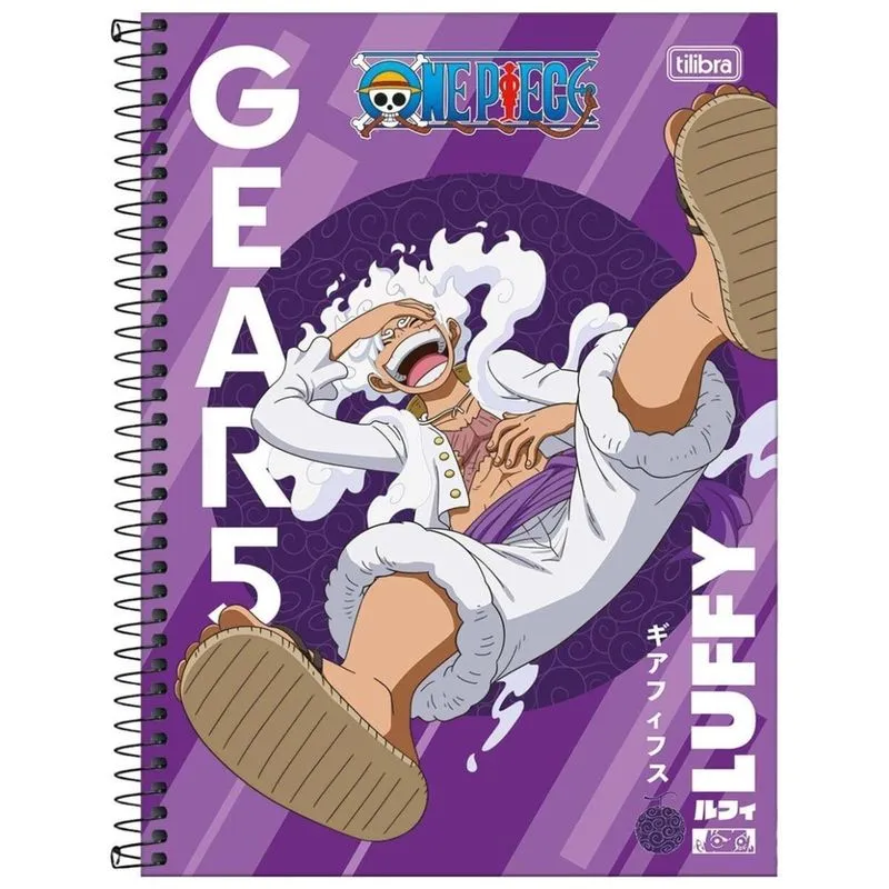 Caderno One Piece Capa Dura Espiral 80F 1 Matéria Escolar