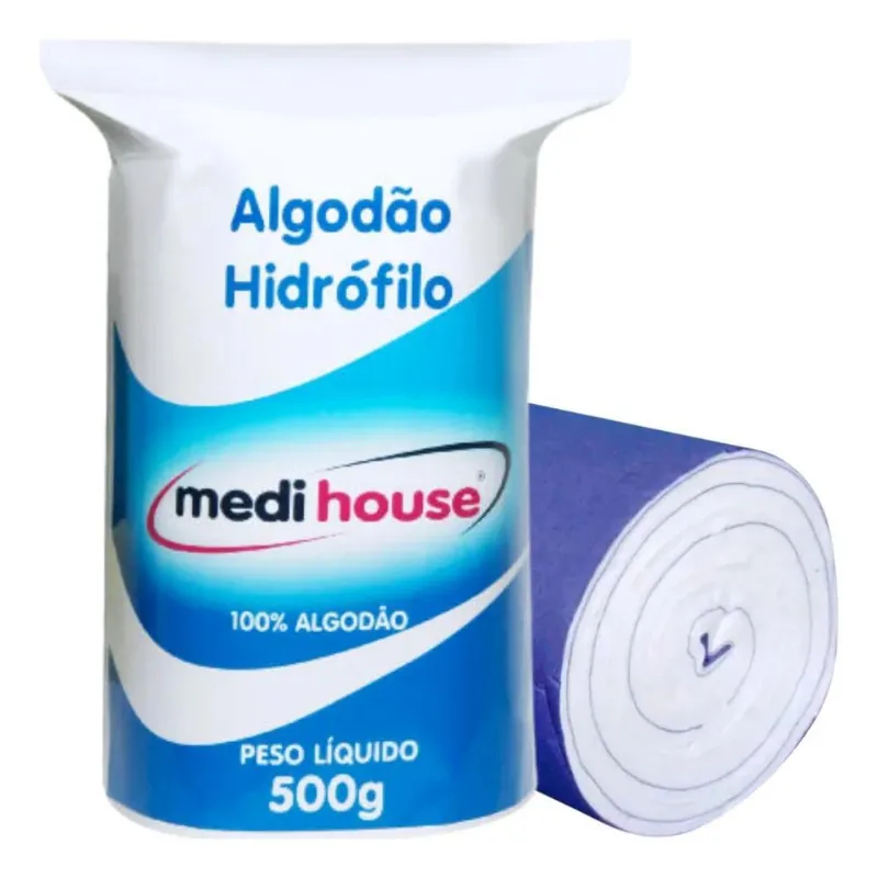 5x Algodão Hidrófilo Rolo 500g Macio Puro Absorvente Econômi
