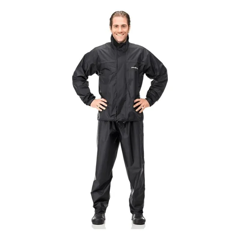 Capa Chuva Moto Roupa Nylon Impermeável Pantaneiro Re Preta