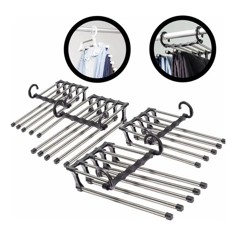 5x Vittak Kit 4 Cabides Organizador Multifuncional Calças 5