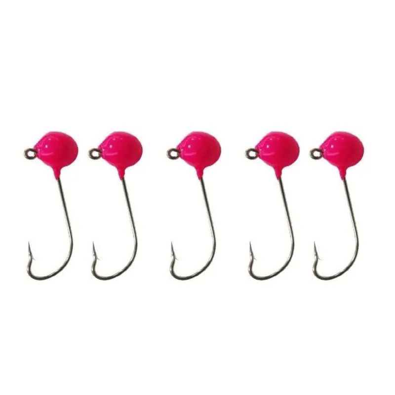 Kit 5 Un Chumbada Anzol Jig Head 3/0 90 Esférico 2g Rosa