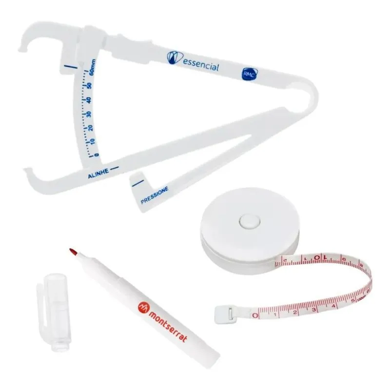 5x Kit Adipometro + Fita Metrica + Caneta Dermatografica Pro