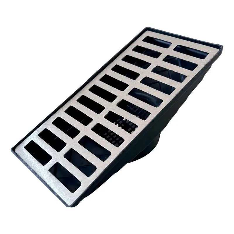 10x Coletor Ralo Linear 15x30 Saída Fundo Grelha Alumínio