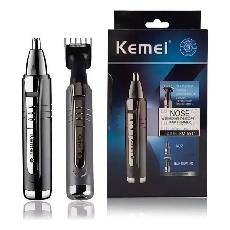 5x Kemei 2 Em 1 - Km6511 Preto Multigroomer