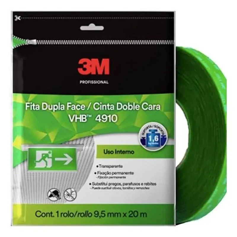 2x Fita Dupla Face 3m 9,5mm X 20m Vhb 4910