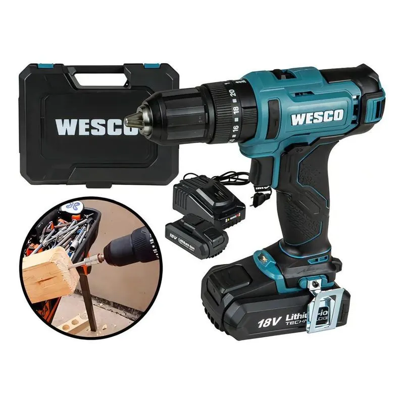2x Parafusadeira Furadeira Impacto 18v Ws2390k2 Wesco 2 Bate
