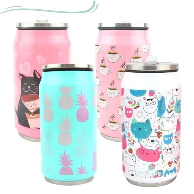 Garrafa Squeeze Térmica De Inox Latinha Com Tampa Flip