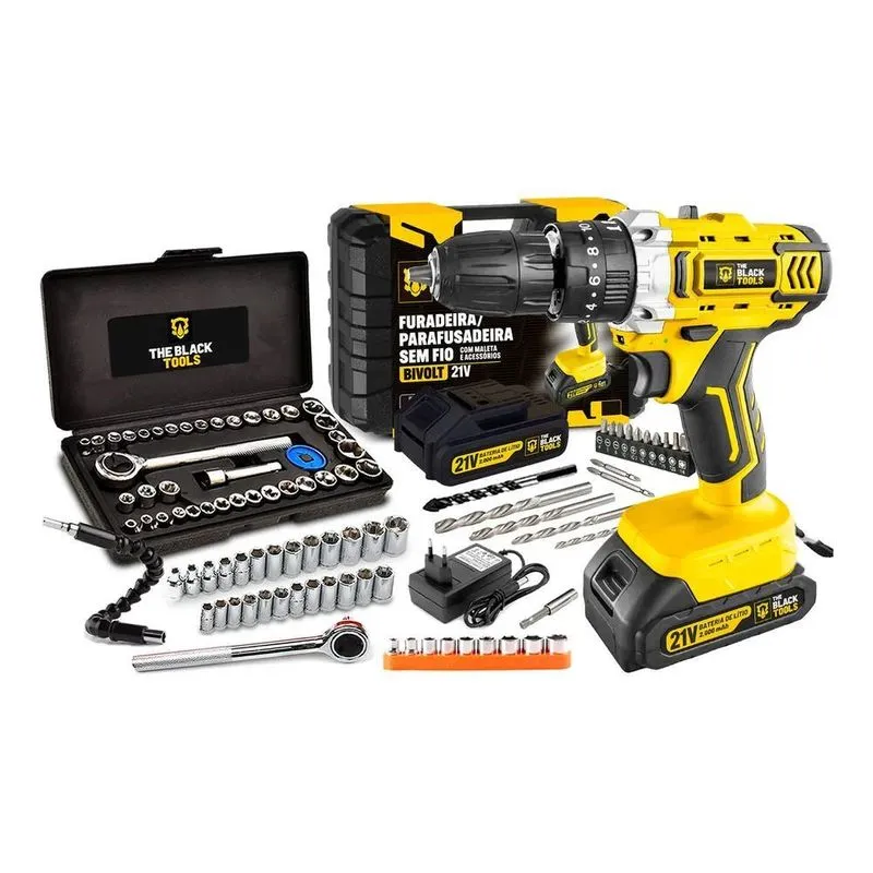 10x Furadeira Parafusadeira De Impacto 2 Baterias 21v 3/8 T