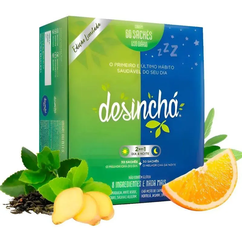 Chá Desinchá Misto 2 Em 1 - 60 Sachês - Dia E Notur