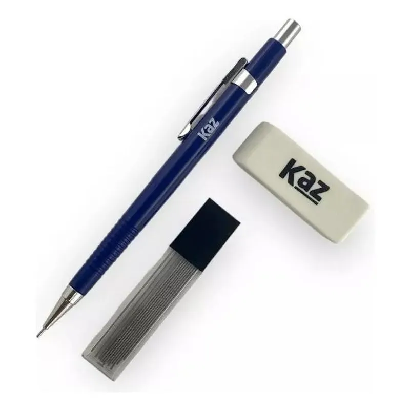 3x Lapiseira Técnica 0.7mm +12 Minas Grafite +1 Borracha Bra