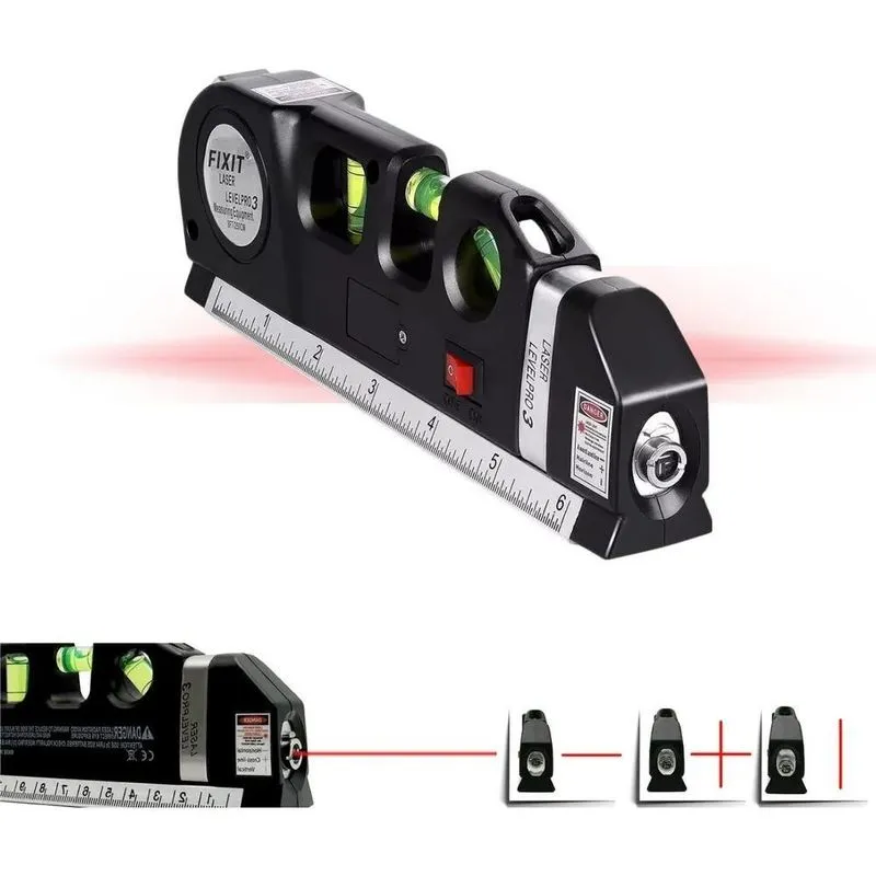 10x Nivel Bolha Trena E Laser 3 Linhas De Precisão Profissi