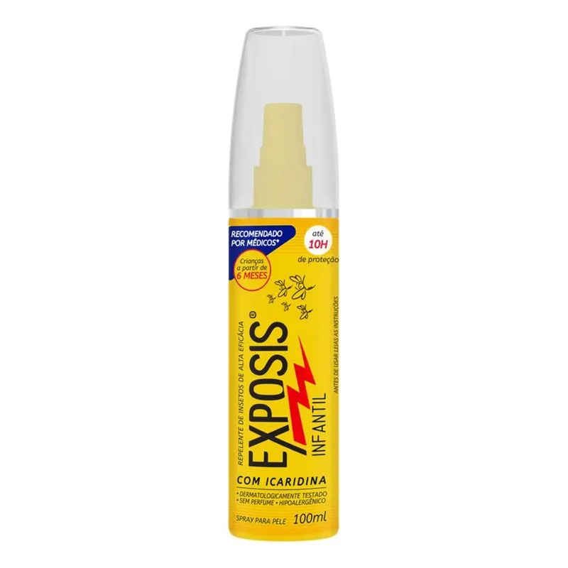 5x Repelente Infantil Exposis Repelente Icaridina Spray 10