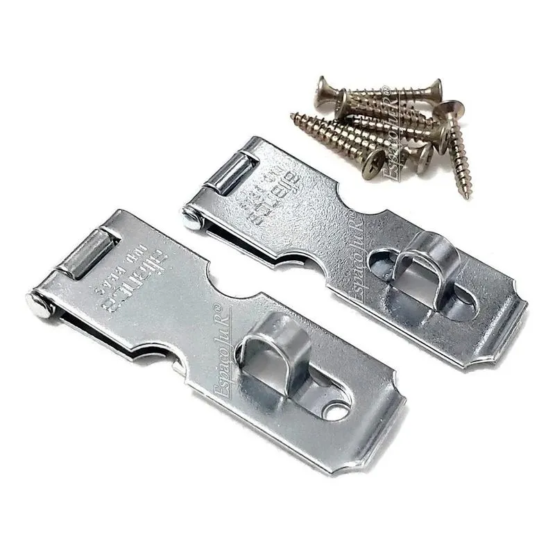 10x Porta Cadeado 2 Fecho Trinco Aliança 53mm Aço Kit 2 Tra
