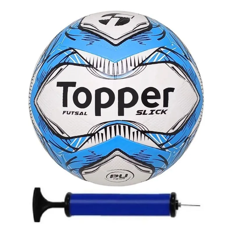 Bola Futsal Topper + Bomba De Ar - Treino/recrea Azul