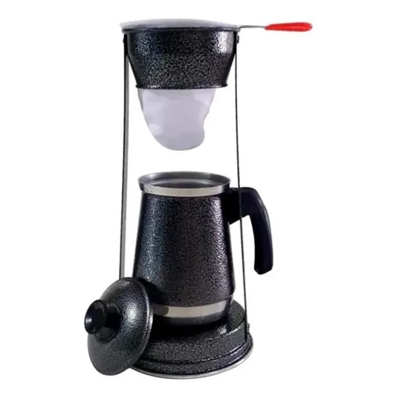 Bule Colorido Mancebo Coador 1l Alum Preto Craqueado