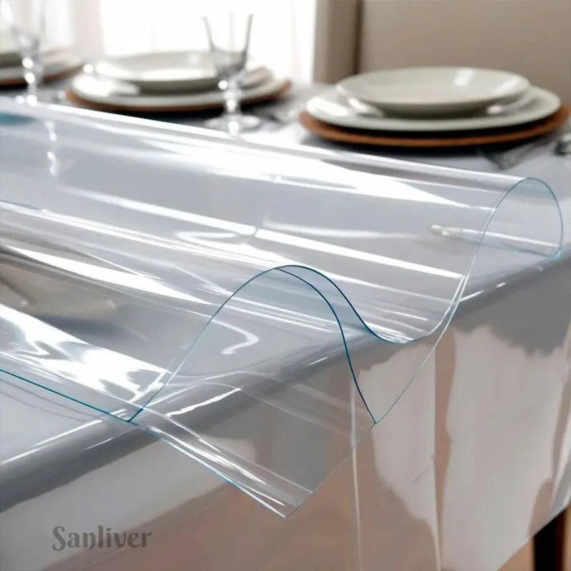2x Toalha De Mesa Plastico Transparente Impermeável 2,50 X 1
