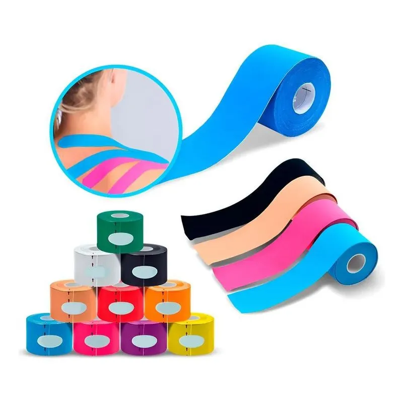 Kit 5 Fitas Bandagem Elástica Fisioterapia Kinesio Variadas