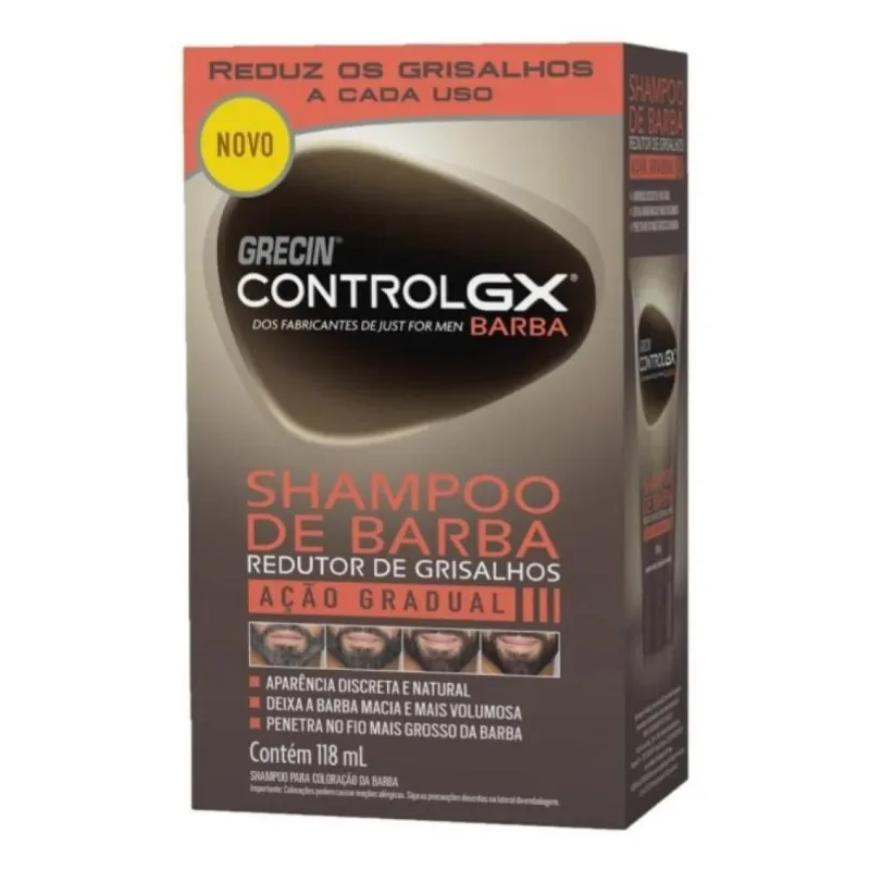 10x Grecin Control Gx Shampoo De Barba Redutor Grisalhos 11