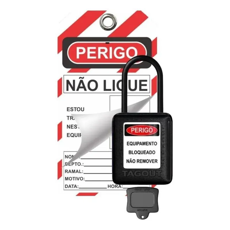 Kit Cadeado Bloqueio Etiqueta Id Não Opere Tagout Nr10 Pre