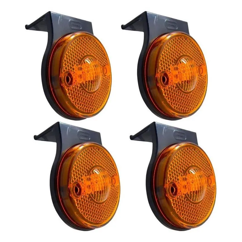 3x Kit 4 Lanterna Lateral Carreta Randon Led Bivolt Laranja