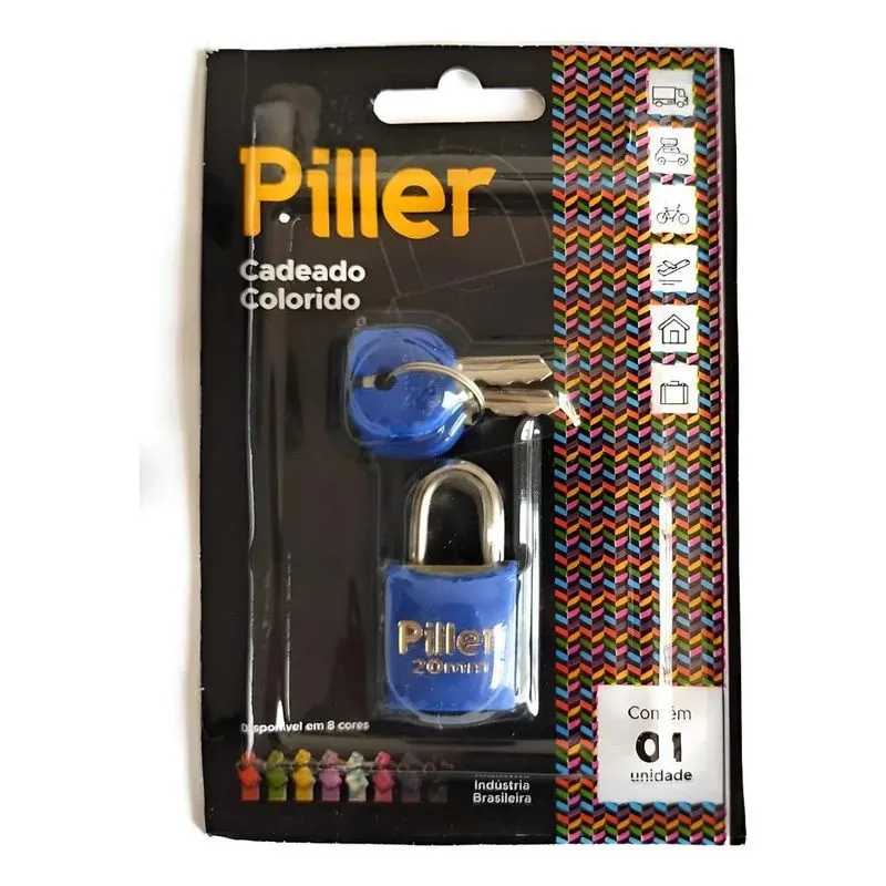 Cadeado Pequeno Academia Casa Colorido 20mm Piller Azul-clar
