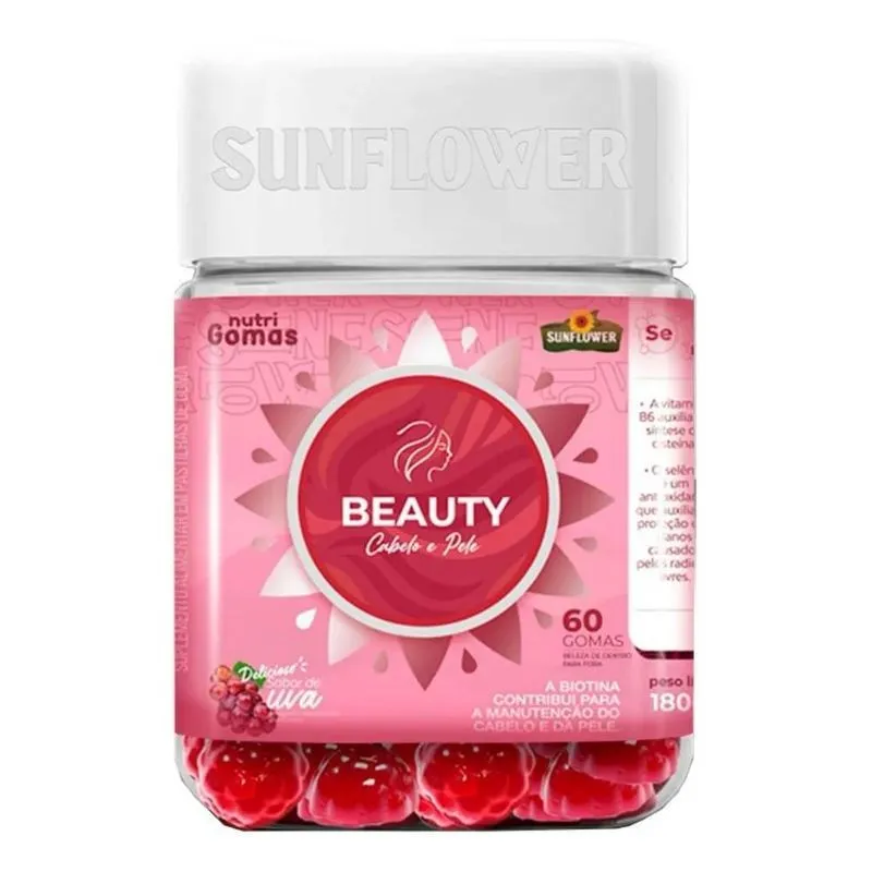 Hair Vitamina Gummy Cabelos/pele/unha Biotina Sunflower