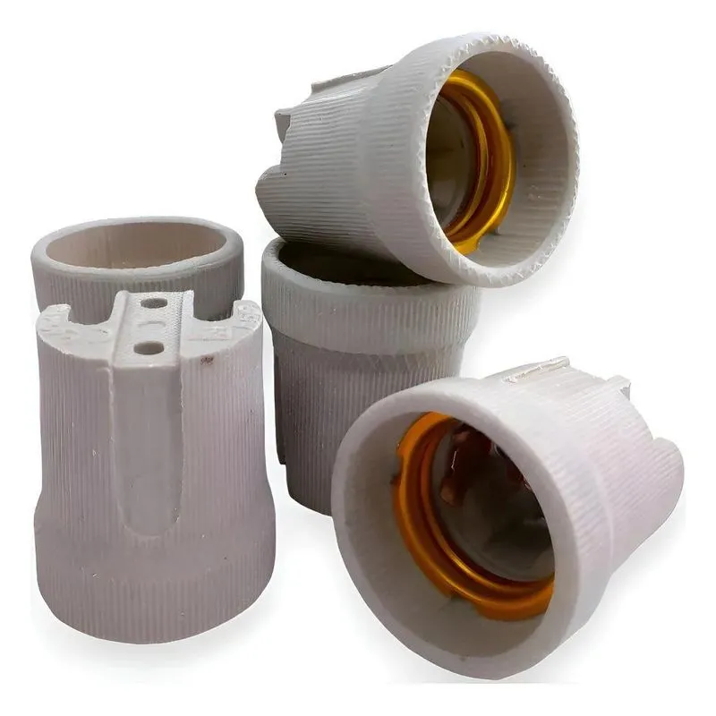 5x Kit 10 Receptáculo Bocal Soquete Porcelana Louça E27 10 U