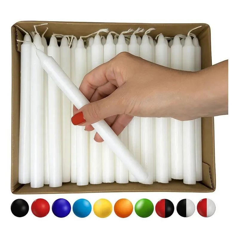 Velas Palito Branca Colorida Bicolor 1 Marrom-escuro Blanca
