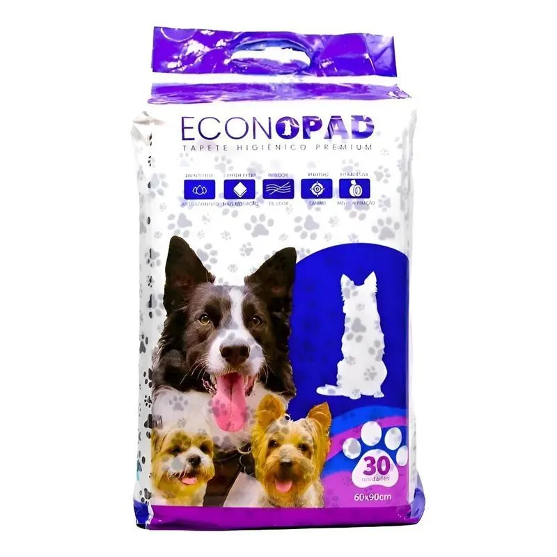 Tapete Pet Higiênico Cães Econopad Premium - 90x60cm 30 Un