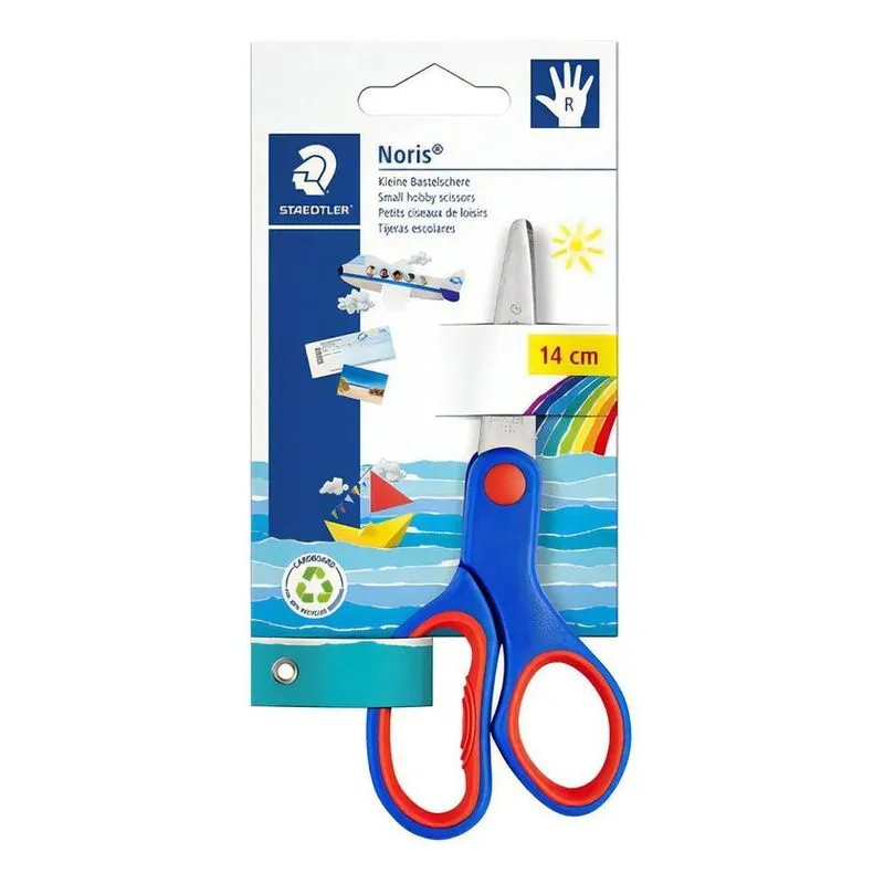 2x Tesoura Escolar Pequena Staedtler 14cm Cor Azul