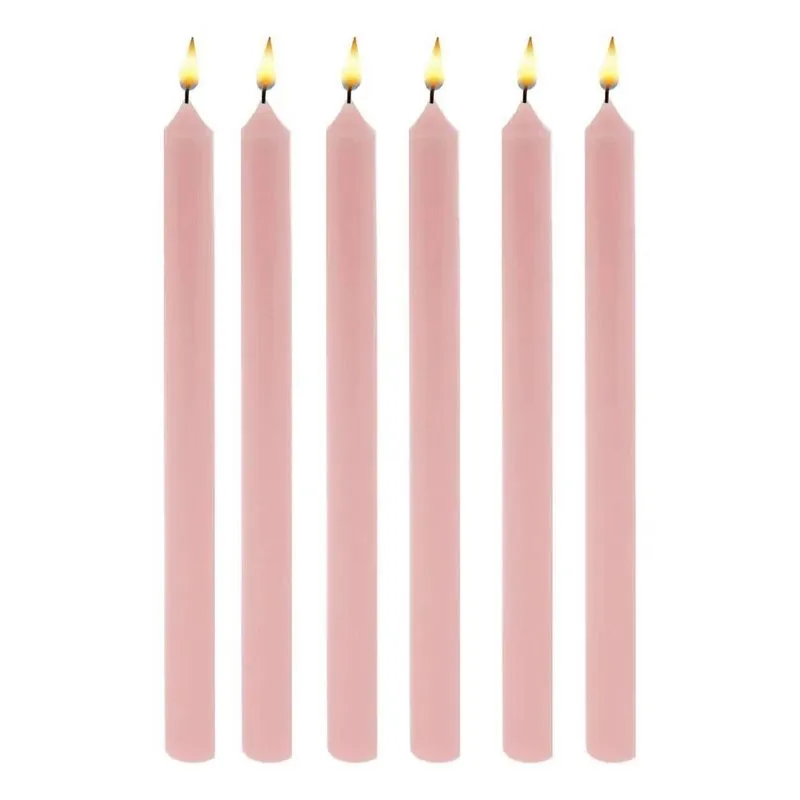 Vela Para Castiçal Rosa 8 Uni 26 Cm Decoração Casamento Vela