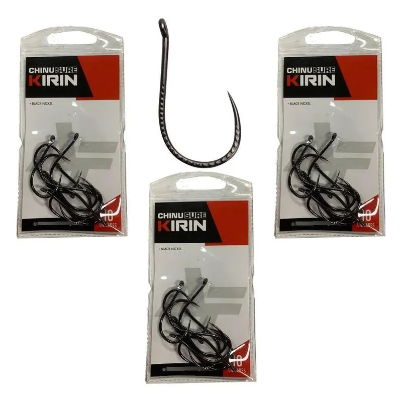 3x Anzol Chinu Sem Fisga Farpa Sure Kirin Reforcado Somente
