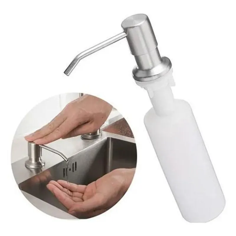 10x Dispenser Dosador Líquido Porta Sabonete Embutir Inox 3