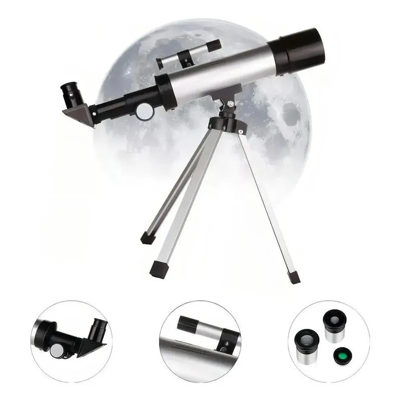 2x Telescópio Astronômico Luneta Lunar Observação F36050 50m