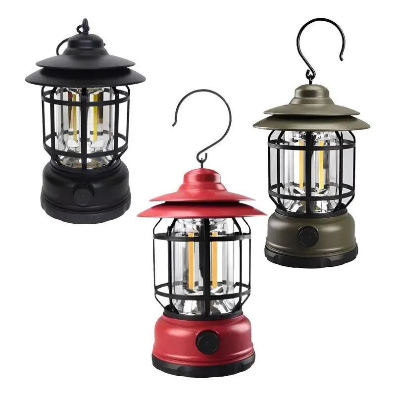 Lampião Retro Led Recarregavel Usb Tipo C Luminária Port Ver