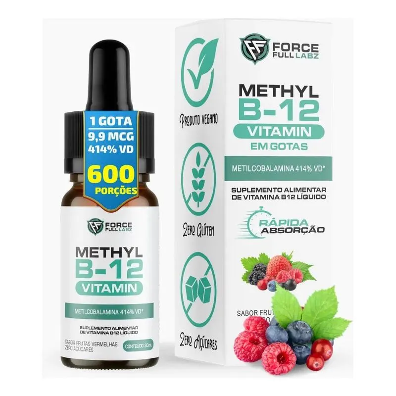 2x Vitamina B12 Metilcobalamina Sublingual Liquida Em Gotas
