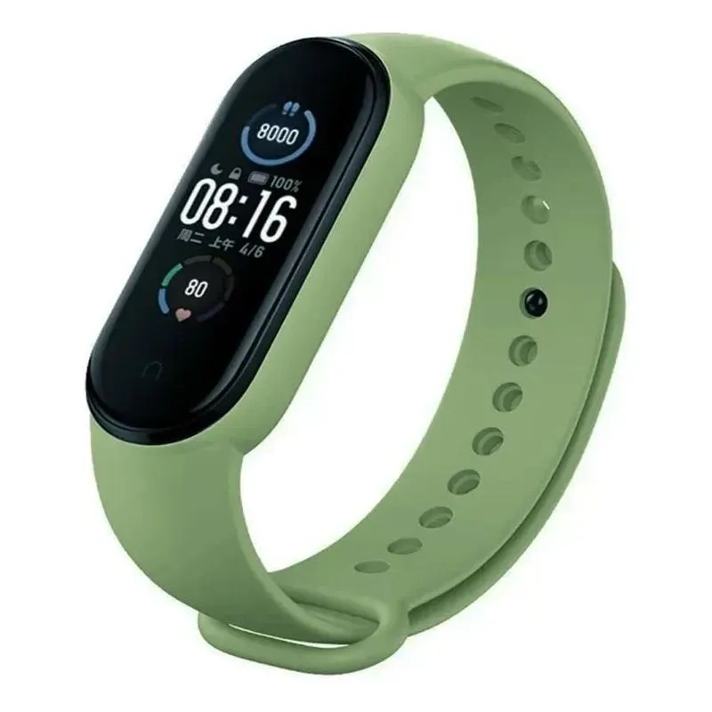 Pulseira Silicone Colorida Para Xiaomi Verde-musgo