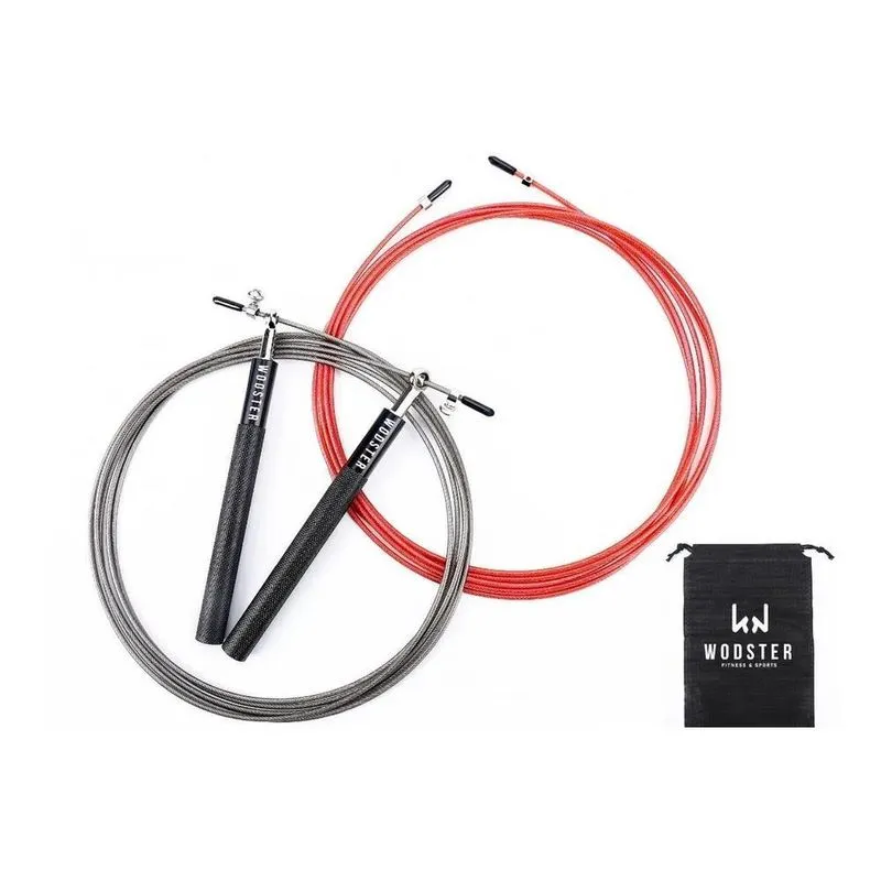 Corda Speed Rope Pro Pra Cross Training Wodster Preto Vermel