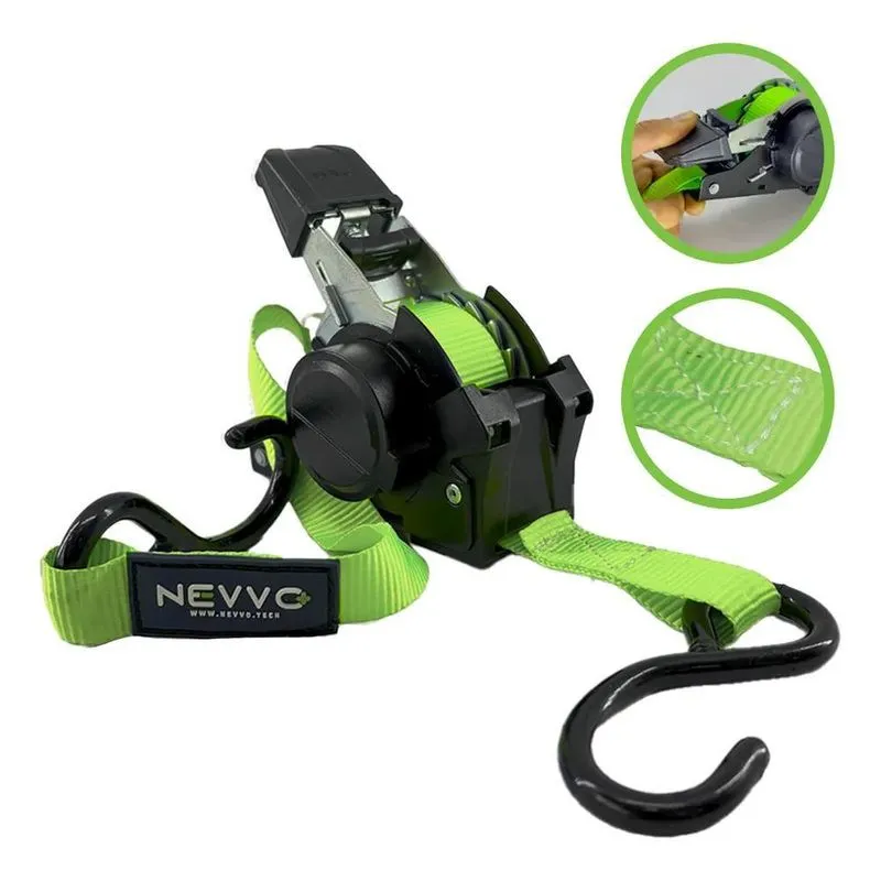 2x Cinta Para Carga Catraca Automatica Retrátil 680kg Nevvo