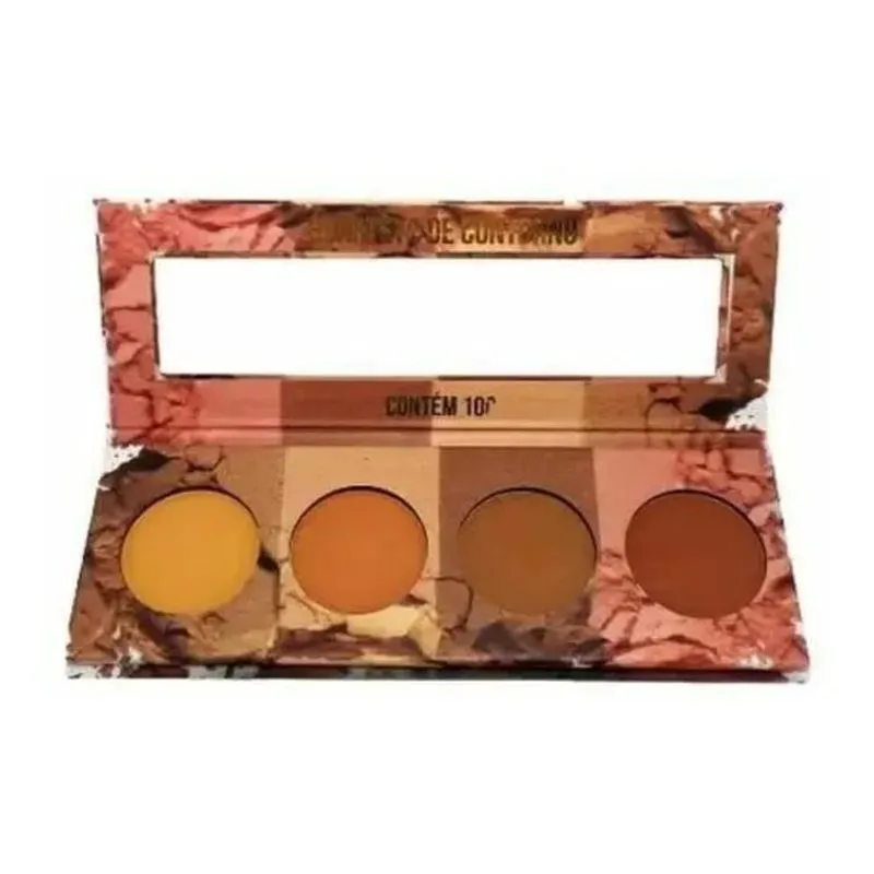 Paleta De Contorno Facial Quarteto Ludurana Maquiagem Tom Ma