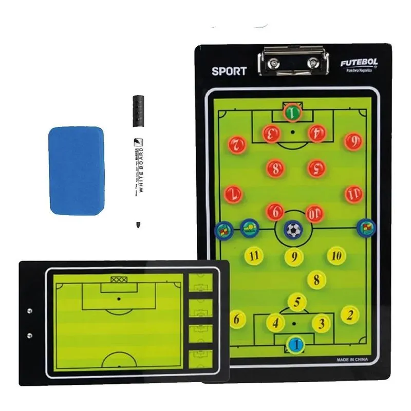 2x Prancheta Tática Futebol Quadro Magnético Imã Kit 30 Peça