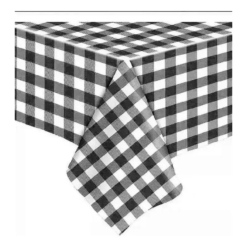 10x 10x Toalha De Mesa Plástico Perolizada Xadrez 80x80cm C