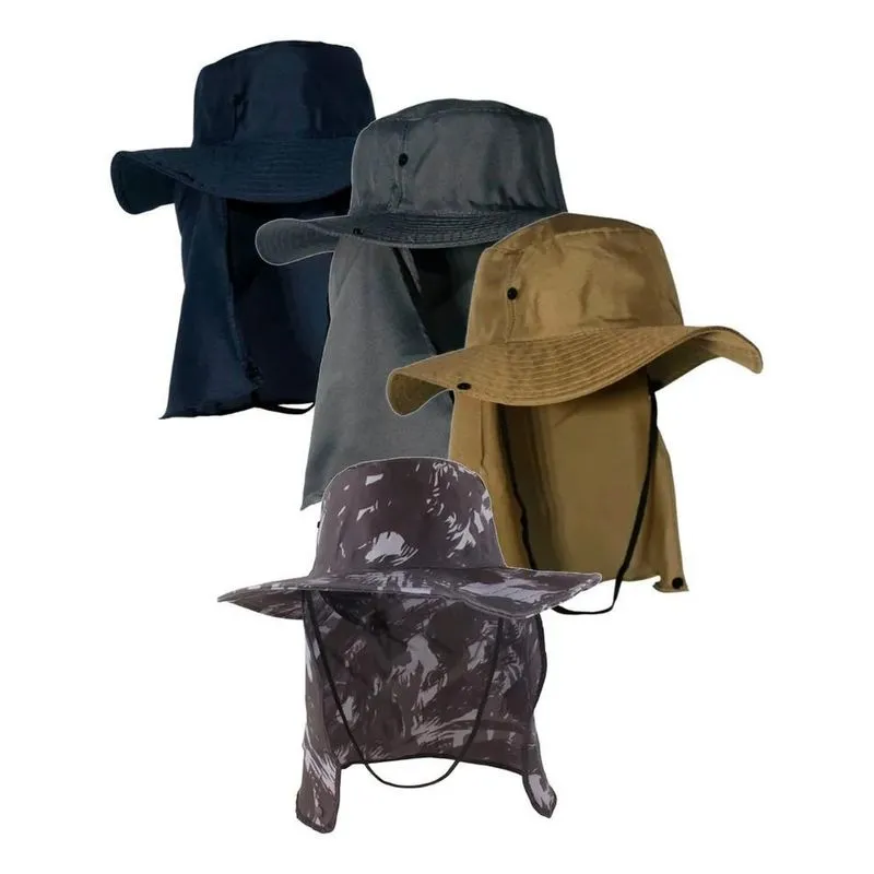 Kit Chapéu Pescador 3un Camping Sol Pesca Proteç Cinza 58-6