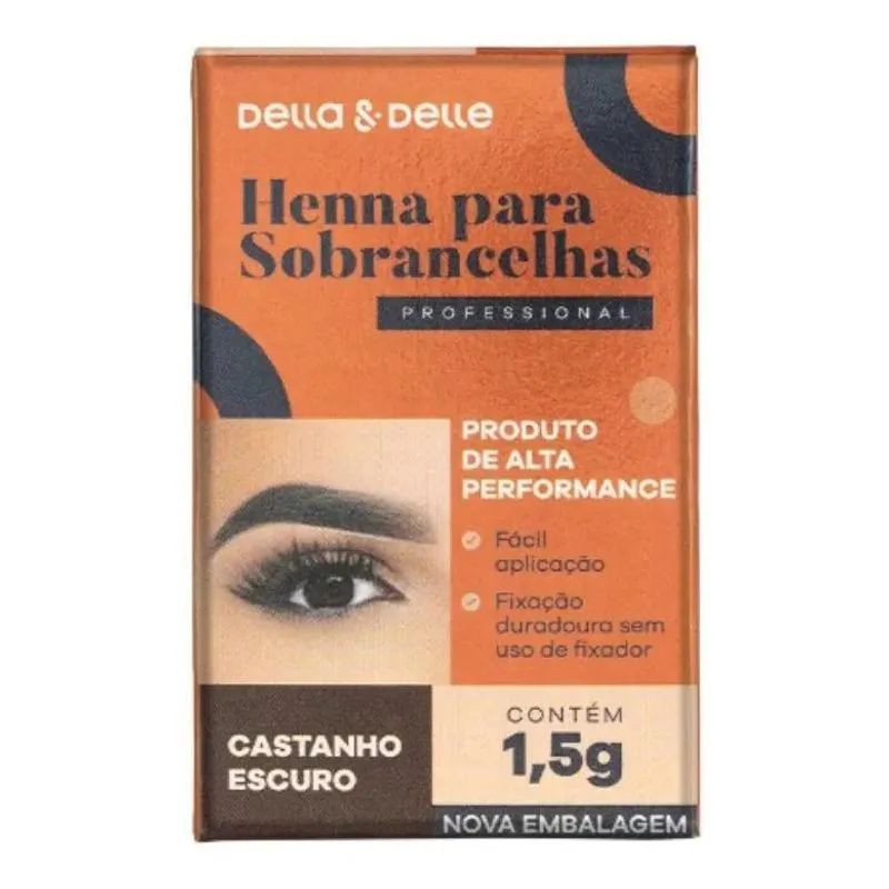 Henna Para Sobrancelhas 1,5g Della &amp; Delle Cor Castanho-escu